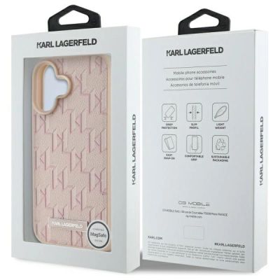 8. Etui Karl Lagerfeld Hot Stamp Magsafe na iPhone 16 - różowe