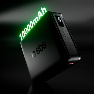 5. Powerbank SBS HD 30W 10000mAh USB-C z wyświetlaczem LCD - czarny