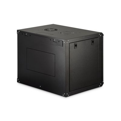 9. Szafa sieciowa wisząca DYNAmic 19" 9U rack 600x450, drzwi szyba, czarny, niedzielona, złożona, 60kg