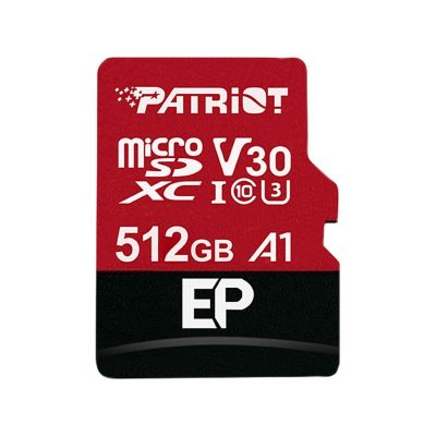 Karta pamięci z adapterem Patriot Memory EP Pro PEF512GEP31MCX (512GB; Class 10, Class A1, Class U3, V30; Adapter, Karta pamięci)