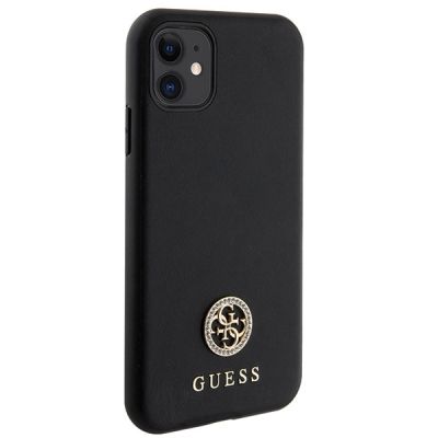 4. Etui Guess Strass Metal Logo na iPhone 11 / Xr 6.1" - czarne