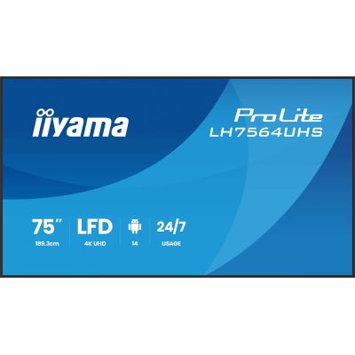 2. Płaski ekran iiyama LH7564UHS-B1AG 75 IN LCD UHD - 190.5 cm