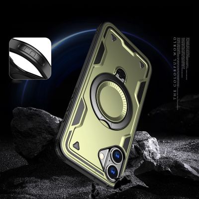 5. Etui Hybrid Armor Trendy z MagSafe na iPhone 16 - zielone