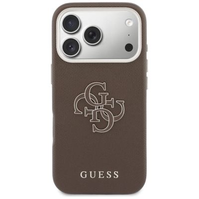 3. Etui Guess FW Resin Logo na iPhone 17 Pro Max - brązowe