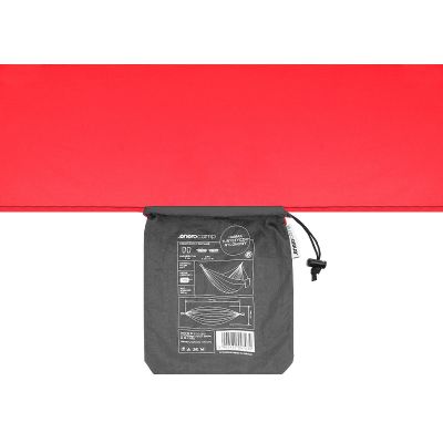 15. HAMAK TURYSTYCZNY 2 OSOBOWY 270X140CM CZARNO CZERWONY