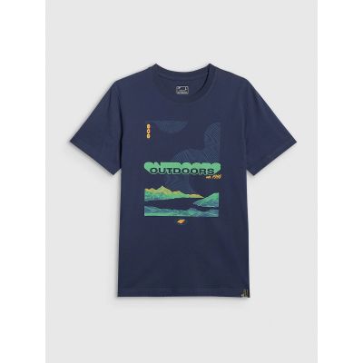 7. T-shirt regular z nadrukiem męski 4F 4FRAW25TTSHM3378-31S
