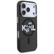 4. Etui Karl Lagerfeld IML Glitter Karl & Choupette Sketch Logo MagSafe na iPhone 17 Pro - czarne