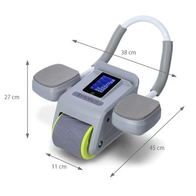 10. KA08 GRAY ABS AUTOMATYCZNE KOŁO DO ĆWICZEŃ MIĘŚNI BRZUCHA Z WYŚWIETLACZEM LCD I ŁADOWANIEM HMS