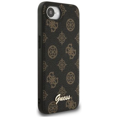 4. Etui Guess Peony Script Logo MagSafe na  iPhone 16e czarne