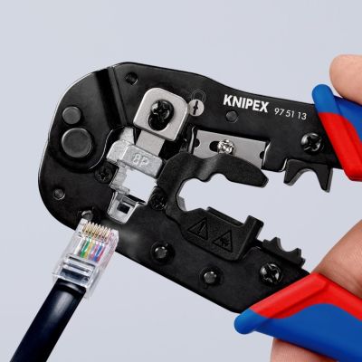 15. Knipex 97 51 13 zaciskarka kablowa Narzędzie do zaciskania Czarny, Niebieski, Czerwony