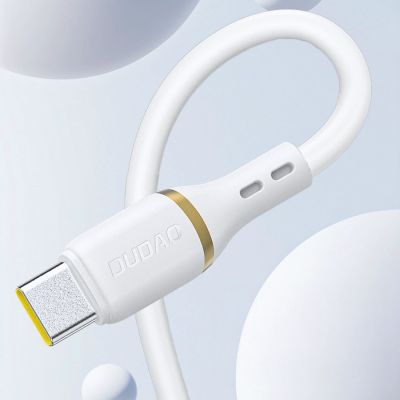 4. Kabel Dudao L25L USB-A - Lightning 1m 30W w miękkim silikonowym oplocie - biały