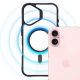 9. Etui 3mk Satin Armor MagCase z MagSafe na iPhone 16 Plus - przezroczyste z czarną ramką