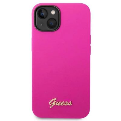 3. Etui Guess Silicone Vintage Gold Logo na iPhone 14 - fuksjowe