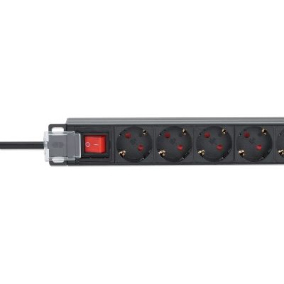 4. Intellinet 715133 rozdzielacz zasilania PDU 9 x gniazdo sieciowe 1U Czarny