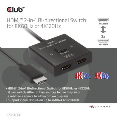 6. CLUB3D CSV-1384 przełącznik KVM Czarny