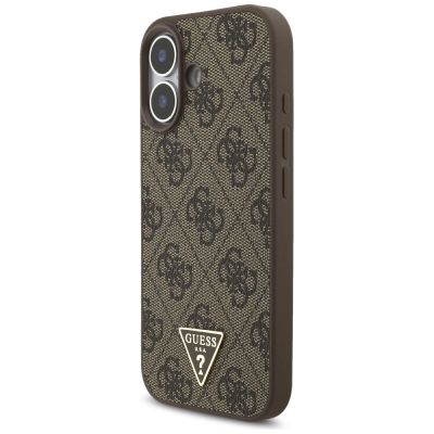 3. Etui Guess 4G Strap Triangle Logo MagSafe na iPhone 17 - brązowe