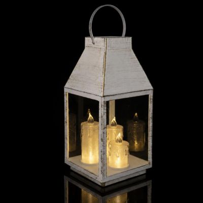 3. LATARNIA LAMPION ADWENTOWY RORATY LED 35CM 3 ŚWIECE BIAŁY