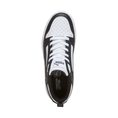 4. Buty dla dzieci Puma Rebound V6 Lo Mid biało-czarne 393833 01