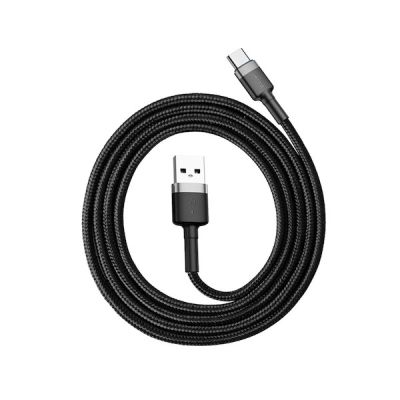 4. BASEUS KABEL USB DO USB-C CAFULE 3A 1M SZARO-CZARN