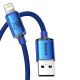 10. Baseus Crystal Shine Series kabel przewód USB do szybkiego ładowania i transferu danych USB Typ A - Lightning 2,4A 2m niebieski (CAJY000103)