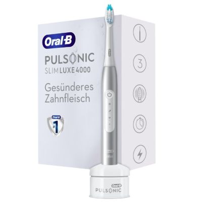 3. Ultradźwiękowa szczoteczka do zębów Oral-B Pulsonic Slim Luxe 4000 - Codzienna pielęgnacja - Sensitive - dla białych zębów - 62000 ruchów na minutę - Platinum - 2 min