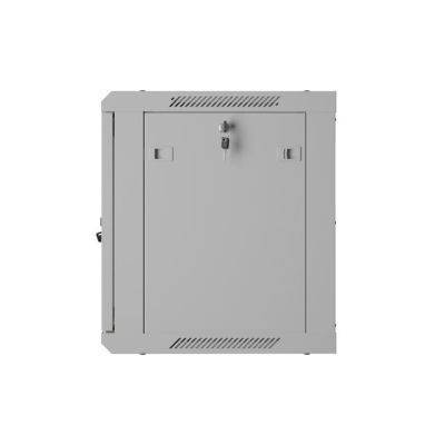 7. Szafa instalacyjna rack wisząca 19" 9U 600X450 szara drzwi perforowane Lanberg (flat pack)
