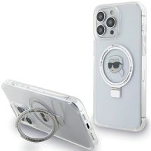 Etui Karl Lagerfeld Ring Stand Karl Head MagSafe do iPhone 15 Pro - białe
