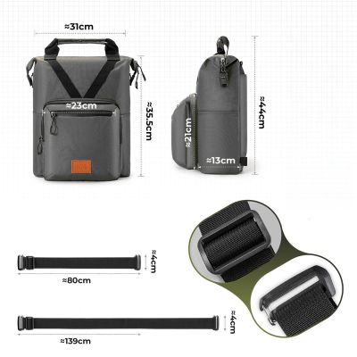 4. Plecak Rockbros H43 do roweru składanego Brompton - szary