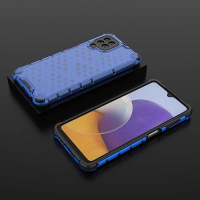 13. Honeycomb etui pancerny pokrowiec z żelową ramką Samsung Galaxy A22 4G niebieski