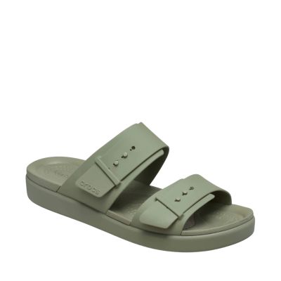 2. Klapki damskie Crocs Brooklyn Buckle Low zielone 211215 3BX