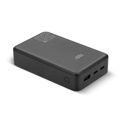 2. EVERACTIVE POWERBANK 20 000MAH, 1X USB, 2X USB-C, 20W, QC4+, WYŚWIETLACZ LCD, CZARNY EB-22QB
