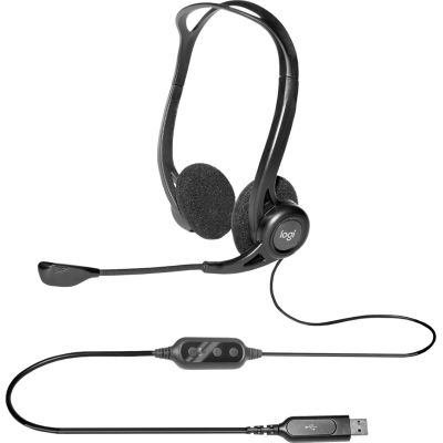 4. Słuchawki z mikrofonem Logitech 960 981-000100 (kolor czarny)