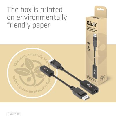 9. CLUB3D CAC-1088 adapter kablowy 0,21 m DisplayPort HDMI Czarny