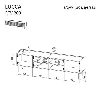 4. Szafka RTV 4D LUCCA 200x40x59 czarny
