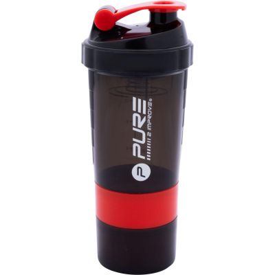 3. BIDON FITNESS SHAKER 500ML GREY RED PURE 2 IMPROVE