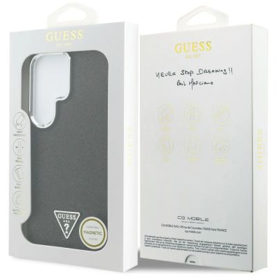 8. Etui Guess Fixed Glitter Triangle MagSafe na Samsung Galaxy S26 Ultra - czarne