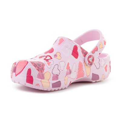 3. CROCS CLASSIC VDAY CLOG KIDS PINK MILK/HEARTS 209754-7CI