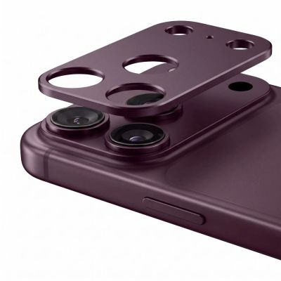 3. Osłona na wyspę aparatu Tech-Protect Camalloy Fit+ na iPhone 18 Pro - burgundowa