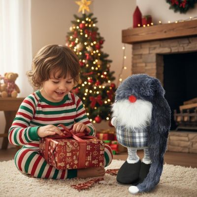 12. SKRZAT GNOM DEKORACYJNY NA TELESKOPACH 38-88CM SZARY