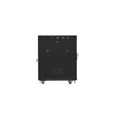 5. Szafa instalacyjna rack stojąca 19" 15U 600x800 czarna drzwi szklane LCD Lanberg (Flat Pack) V2