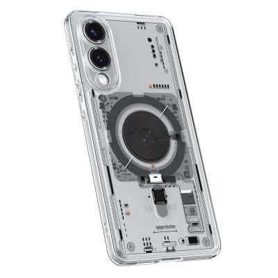 7. Etui Spigen Ultra Hybrid Mag z MagSafe na Samsung Galaxy S25 Edge z nadrukiem - przezroczyste