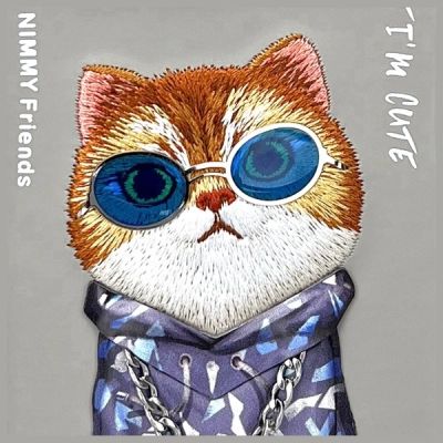 7. Etui Nimmy Glasses Cool Cat na iPhone 15 Pro Max - szare