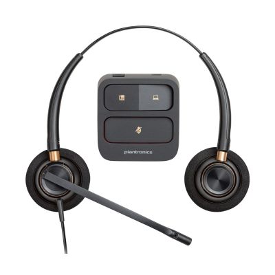 19. Słuchawki Poly EncorePro HW520 Binaural Wired Headset, Quick Disconnect, Black