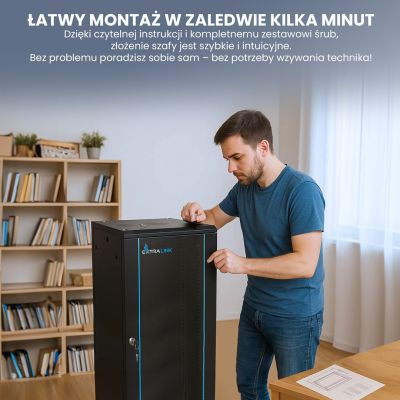 10. EXTRALINK SZAFA RACK WISZĄCA 12U 600X450 CZARNA