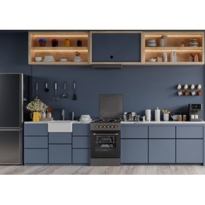 3. Kuchnia gazowo-elektryczna MPM-56-KRM-13 50 cm Czarna Retro, termoobieg