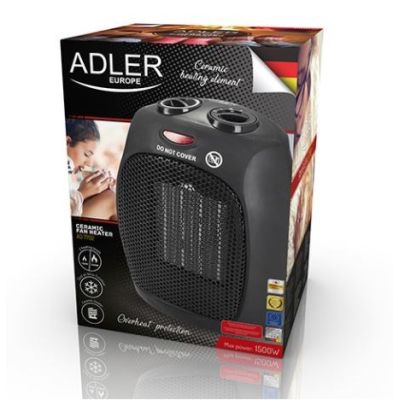 2. Termowentylator Adler AD 7702 (1500W; 2 stopnie grzania; kolor czarny)