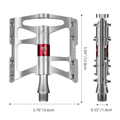 4. Pedały rowerowe Rockbros JT410 4.10 4 łożyska - srebrne