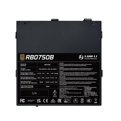 2. Lian Li RB0750B.B moduł zasilaczy 750 W 24-pin ATX ATX Czarny