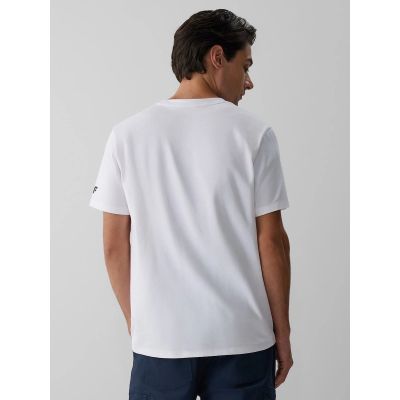 2. T-shirt regular z nadrukiem męski 4F 4FRAW26TTSHM4470-10S