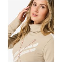 Longsleeve z półgolfem damski SUPER.NATURAL W KRYSSEDE SKI ROLL NECK beżowy